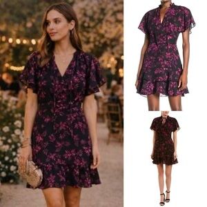 Floral Black and Pink Dress by Parker